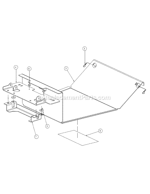 Floor Panel Assembly Diagram and Parts List for M60-KW 53AH5D8X750 Cub Cadet Sprayer